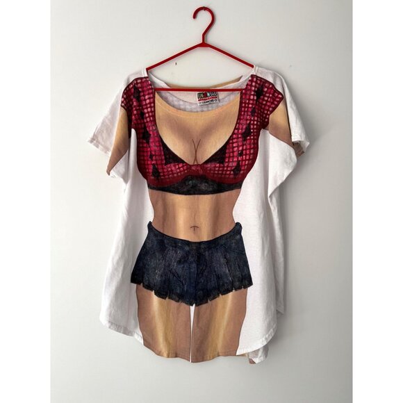 90s vintage womens body graphic novelty funny beach vacation coverup tee shirt - Picture 8 of 9